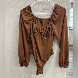 Brown bodysuit from Shein, size M